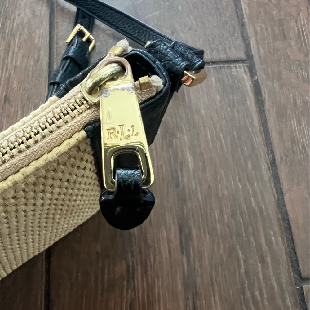 Ralph Lauren Percy Small Straw Crossbody Bag - Picture 6 of 13